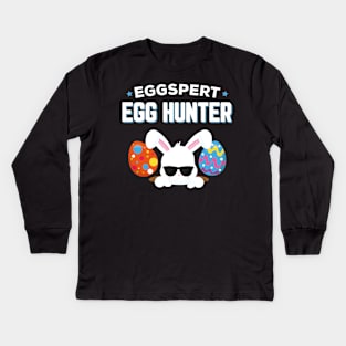 Eggspert Egg Hunter Funny Easter Kids Long Sleeve T-Shirt